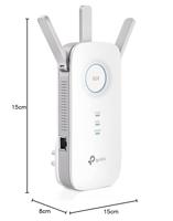 TP-Link RE450 (DE) AC1750 Gigabit dual-band WLAN repeater (1300 Mbit/s (5 GHz) en 450 Mbit/s (2,4 GHz), AP-modus, signaalsterkteweergave, 1 Gigabit poort, WPS, geschikt voor alle WLAN-apparaten) - thumbnail