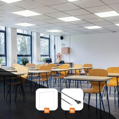 Lichtbundel 'BrightStudy' - Compleet pakket - Onderwijs - Klaslokaal - 6x8m - 7x9m - 8 panelen en 8 netsnoeren Lichtbundel 'BrightStudy' - Compleet pakket - Onderwijs - Klaslokaal - 6x8m - 7x9m - 8 panelen en 8 netsnoeren