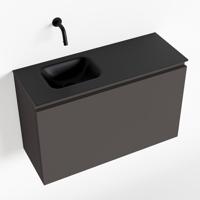 MONDIAZ OLAN 80cm toiletmeubel dark grey. LEX wastafel urban links geen kraangat - thumbnail