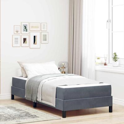 Boxspringbed met matras Donkergrijs 100 x 200 cm Fluweel