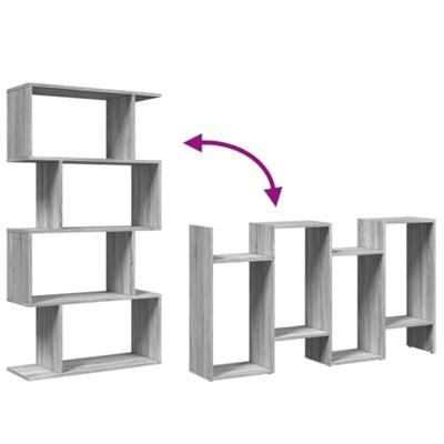 Kamerscherm / boekenkast 4-laags 70x24x129 cm hout grijs sonoma