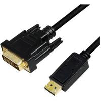 LogiLink CV0131 kabeladapter/verloopstukje DisplayPort DVI Zwart - thumbnail