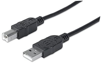 Manhattan USB-kabel USB 2.0 USB-A stekker, USB-B stekker 1.80 m Zwart Vergulde steekcontacten, UL gecertificeerd 333368-CG Manhattan USB-kabel USB 2.0 USB-A stekker, USB-B stekker 1.80 m Zwart Vergulde steekcontacten, UL gecertificeerd 333368-CG