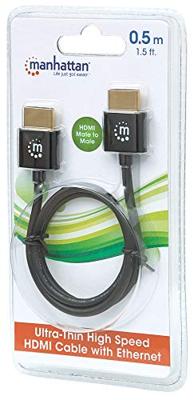 Manhattan 394406 HDMI-kabel HDMI Aansluitkabel HDMI-A-stekker, HDMI-A-stekker 0.50 m Zwart 4K UHD, Audio Return Channel (ARC) Manhattan 394406 HDMI-kabel HDMI Aansluitkabel HDMI-A-stekker, HDMI-A-stekker 0.50 m Zwart 4K UHD, Audio Return Channel (ARC)