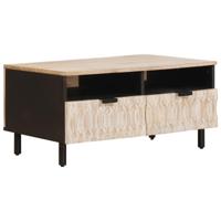 Salontafel met lade Wit 80 x 54 x 40 cm Massief Mango Hout - thumbnail