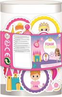 W&O stickerbus meisjes 7 x 7 x 10 cm foam wit/roze 50 stuks - thumbnail