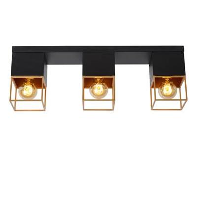 Lucide RIXT - Plafonnière - 3xE27 - Zwart