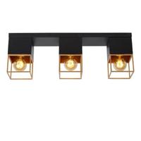 Lucide RIXT - Plafonnière - 3xE27 - Zwart - thumbnail
