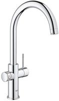 Grohe Red 3-in-1 kokend water kraan met C-uitloop en combi boiler chroom - thumbnail
