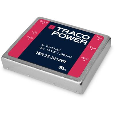 TracoPower TEN 25-4812WI DC/DC-converter, print 48 V/DC 12 V/DC 2.5 A 25 W Aantal uitgangen: 1 x Inhoud 5 stuk(s) TracoPower TEN 25-4812WI DC/DC-converter, print 48 V/DC 12 V/DC 2.5 A 25 W Aantal uitgangen: 1 x Inhoud 5 stuk(s)