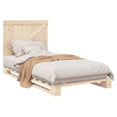Bedframe met hoofdbord massief grenenhout 100x200 cm