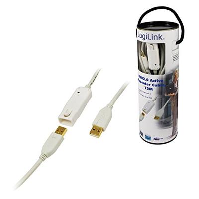 LogiLink UA0092 USB-kabel USB 2.0 USB-A stekker, USB-A bus 12.00 m Wit Vergulde steekcontacten, UL gecertificeerd LogiLink UA0092 USB-kabel USB 2.0 USB-A stekker, USB-A bus 12.00 m Wit Vergulde steekcontacten, UL gecertificeerd