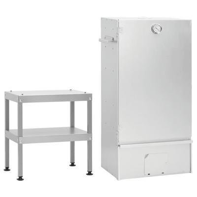 VidaXL Bbq-rookoven met tafel gegalvaniseerd staal