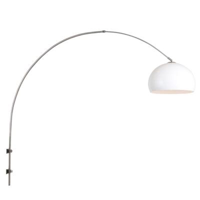 Steinhauer Wand BooglampSparkled RVS met lampenkap wit - 8200ST