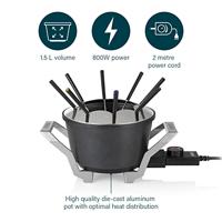 Princess 01.173100.01.001 Fondue 800 W Controlelampje Zwart, Aluminium - thumbnail