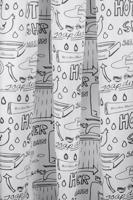 Douchegordijn Differnz Bath Polyester 180x200 cm Zwart - thumbnail