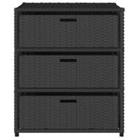 Tuinkast 55x59x69 cm poly rattan zwart - thumbnail