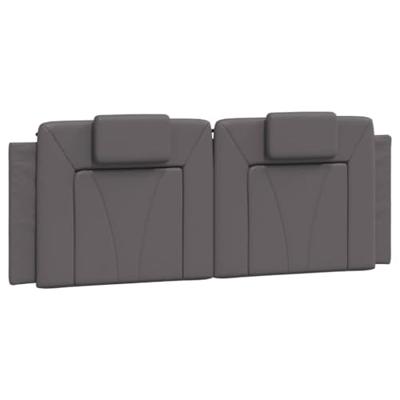 Bed met matras kunstleer grijs 140x200 cm