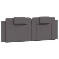 Bed met matras kunstleer grijs 140x200 cm - thumbnail