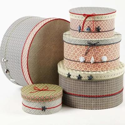 Creativ Company Ronde hoedendozen, h: 8+10+13+15+19 cm, d 16,5+18,5+24+28,5+35,5 cm, 5 stuk/ 1 set - thumbnail