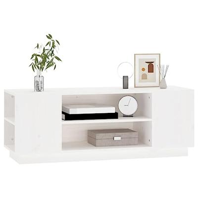 Tv-meubel 110x35x40,5 cm massief grenenhout wit