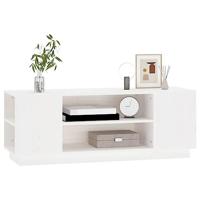 Tv-meubel 110x35x40,5 cm massief grenenhout wit - thumbnail