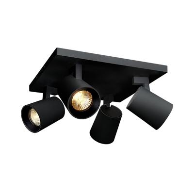 Opbouwspot BWS Merga 4 11.2x24x24 cm 4-Lichts Zwart