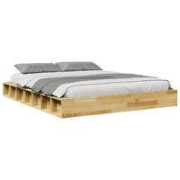 Bedframe zonder matras 140x190 cm massief hout eiken - thumbnail
