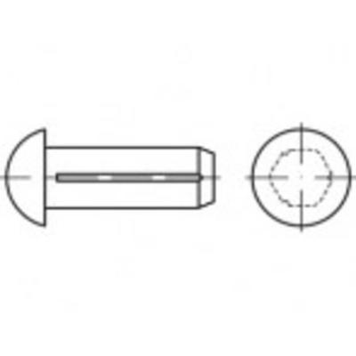 TOOLCRAFT TO-5454717 Halfronde kerfnagel 3 mm Messing 1000 stuk(s)