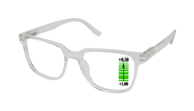 Leesbril Vista Bonita Cubo Multifocaal-Transparant-+0.50-+1.00