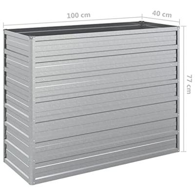 VidaXL Plantenbak verhoogd 100x40x77 cm gegalvaniseerd staal zilver