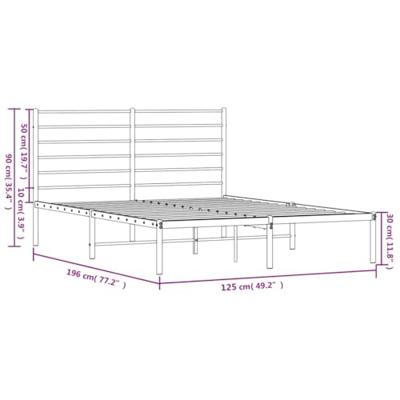 Bedframe met hoofdbord metaal zwart 120x190 cm Bedframe met hoofdbord metaal zwart 120x190 cm