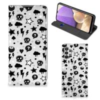 Mobiel BookCase Samsung Galaxy A32 5G Silver Punk - thumbnail