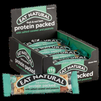 Eat Natural Fruit & Nut Bars Protein Packed with Salted Caramel and Peanuts 12 x 45 g bij Jumbo - thumbnail