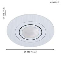 Eglo InbouwspotAreitio Round set van 3 metaalgrijs - 98639 - thumbnail