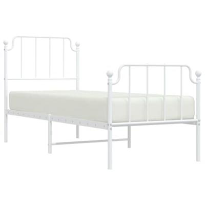 Bedframe met hoofd- en voeteneindemetaal wit 80x200 cm