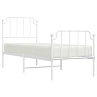 Bedframe met hoofd- en voeteneindemetaal wit 80x200 cm - thumbnail