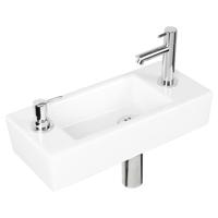 Differnz Differnz Fonteinset Sapon - incl. kraan en zeepdispenser - wit - thumbnail