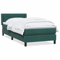 Boxspring met matras fluweel donkergroen 80x220 cm - thumbnail