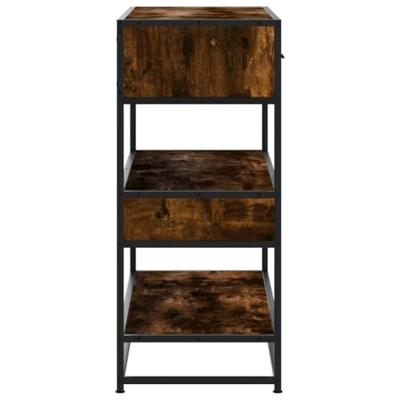 Wandtafel 90x35x80 cm bewerkt hout gerookt eikenkleurig