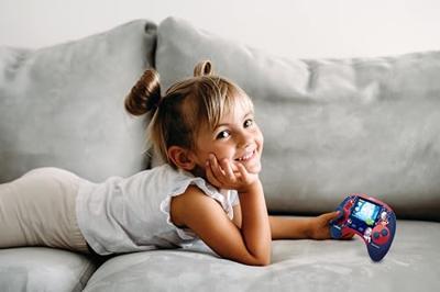 LEXIBOOK - Frans/Engels tweetalige educatieve console - Spiderman, 2,8 inch LCD-scherm - blauw/rood -JCG100DPi1