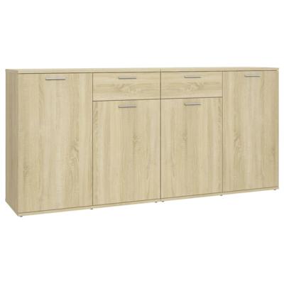 Dressoir 160x36x75 cm bewerkt hout sonoma eikenkleurig