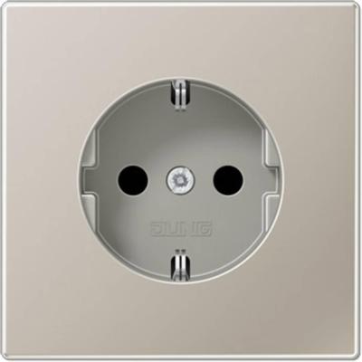 Jung ES1520 Wandcontactdoos met randaarde Inzetstuk 1-voudig RVS 1 stuk(s)