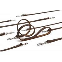 Hondenriem van leer 100cm x 10mm bruin - thumbnail