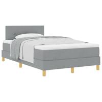 Boxspringbed met matras met matras Lichtgrijs 120 x 190 cm Stof - thumbnail
