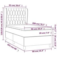 Boxspring met matras stof donkerbruin 90x200 cm - thumbnail