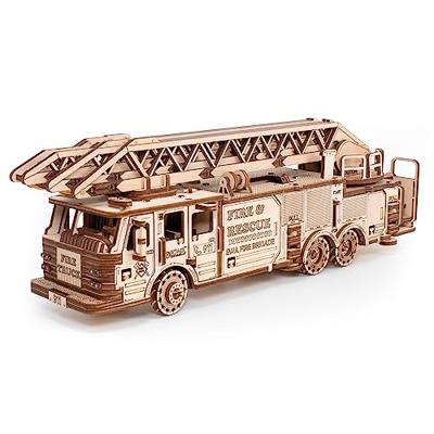 Eco Wood Fire Truck 3D Puzzel houten modelbouw DIY Knutselen