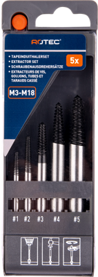 Rotec Tapeinduithalerset | 5-delig | M3-M18 (No.1-5) | In PVC cassette - 380.9000