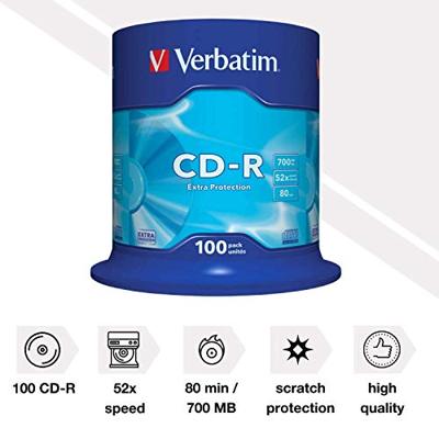 Verbatim 43411 CD-R 80 disc 700 MB 100 stuk(s) Spindel