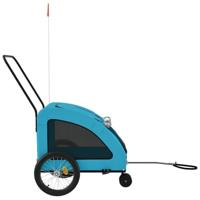 Hondenfietstrailer oxford stof en ijzer blauw - thumbnail